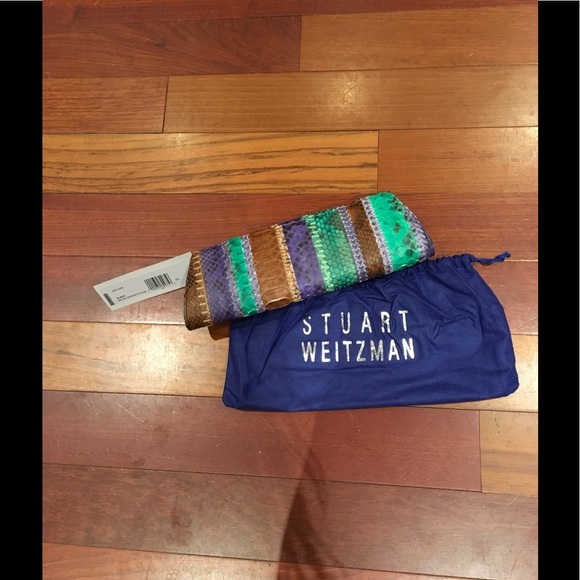 Stuart Weitzman Mayan Serape Python Clutch - Picture 2 of 5